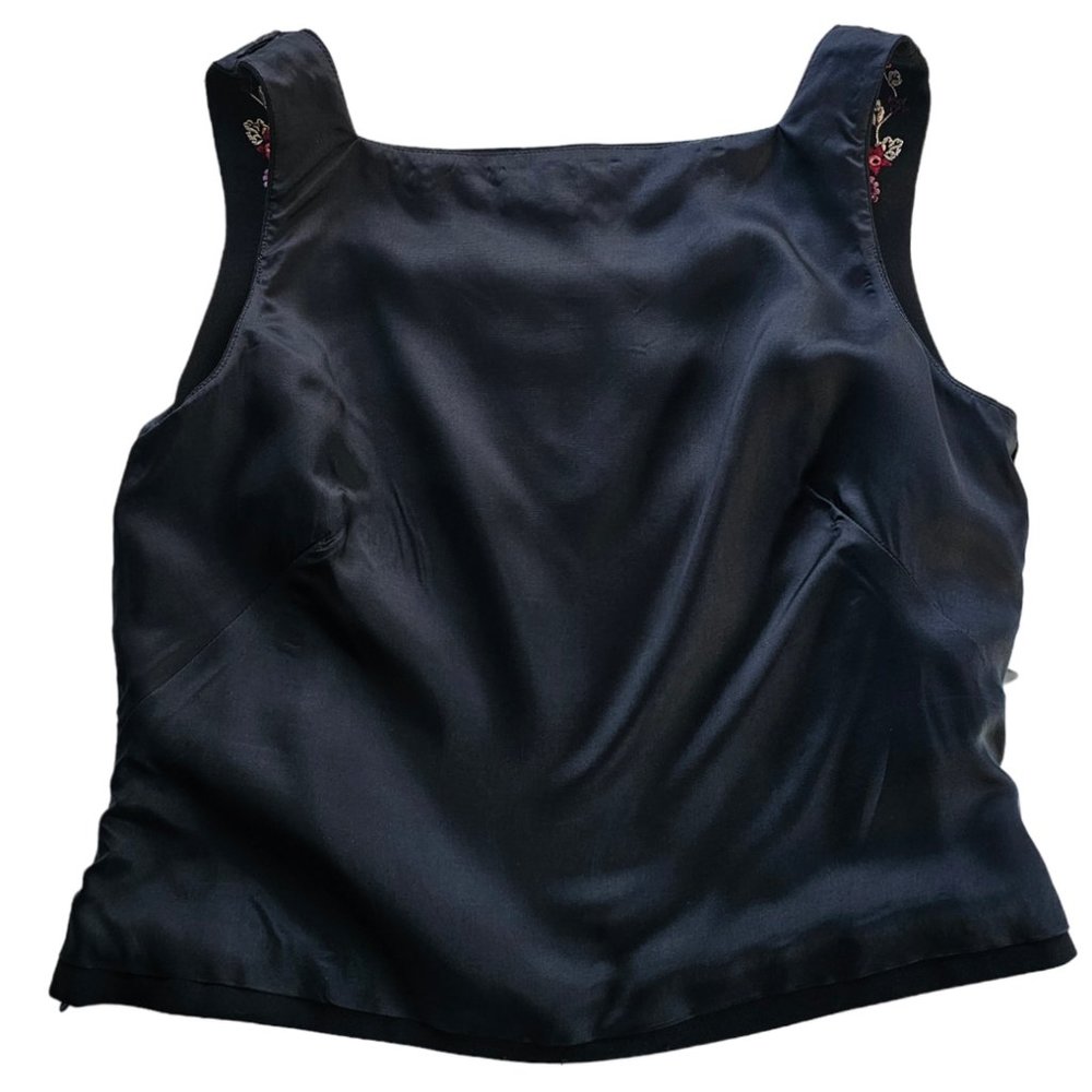 Petite Sophisticate Square-Neck Sleeveless Embroidered Top | NWOT | 4P | Black - Picture 11 of 16